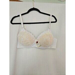 Lacy Style : 99902 Back Closure Lace White/Beige Bra US Women's‎ Size 40C